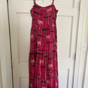 Oliphant Pink and Green Midi Dress